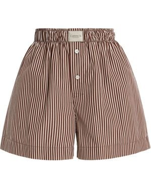 Comme Si La Classica Striped Cotton-Poplin Boxer Shorts - Brown