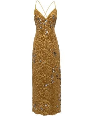 DES_PHEMMES Embellished Cocktail Midi Dress - Metallic