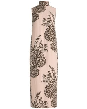 Delpozo Exclusive Floral Silk-Blend Jacquard Top - Natural