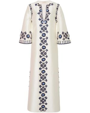Tory Burch Ariana Embroidered Caftan - White