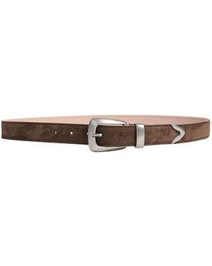 KHAITE Benny Suede Belt - Brown