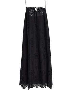 Matteau Cotton Broderie Anglaise Midi Dress - Black
