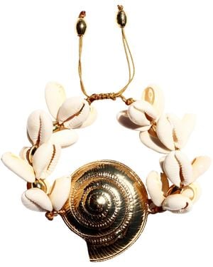 Tohum Design Natural Puka Cowrie And Archi Shell Bracelet - Metallic