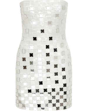 Ila Exclusive Vivian Mirror-embellished Sequined Crepe Mini Dress - White