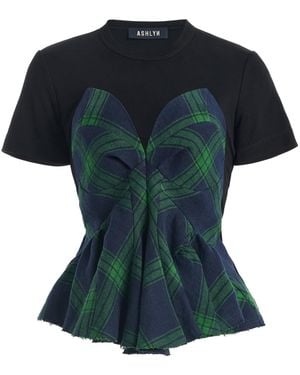 Ashlyn Puzzle Cotton Tee - Black
