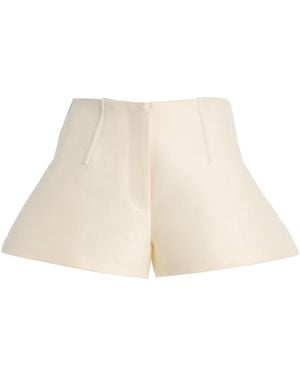 Brandon Maxwell The Cricket Bell-Shaped Wool-Silk Mini Shorts - Natural