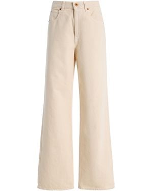 SLVRLAKE Denim Grace Rigid High-Rise Wide-Leg Jeans - Natural