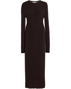 Another Tomorrow Ribbed Wool Dress - Black