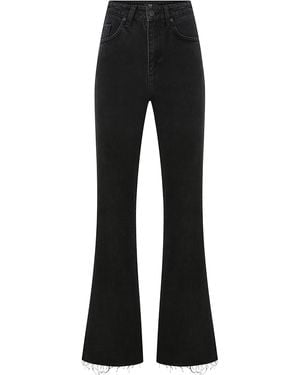 Ila Serena Rigid High-Rise Raw-Edge Flared Jeans - Black
