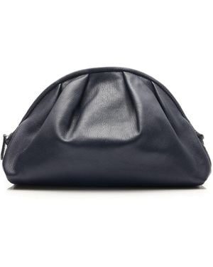 The Row Charlotte Leather Clutch - Blue