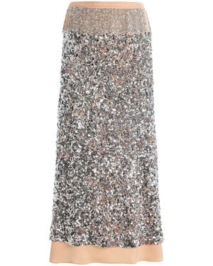 Rabanne Sequined Satin Midi Skirt - Gray