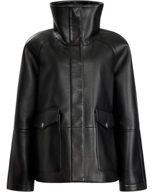Altuzarra Aragon Oversized Leather Coat - Black