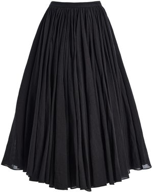 Altuzarra Charlie Linen Midi Skirt - Black