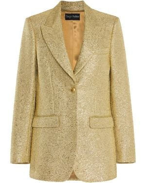 Sergio Hudson Sequined Blazer - Natural