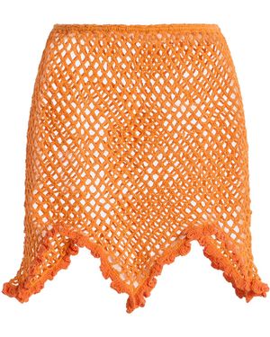 Akoia Swim Exclusive Crocheted Cotton Mini Skirt - Orange