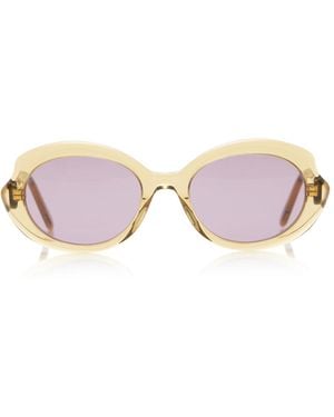 Loewe Swan Round-Frame Acetate Sunglasses - Pink