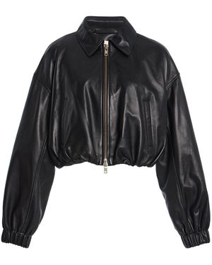Ulla Johnson Gigi Cropped Leather Jacket - Black