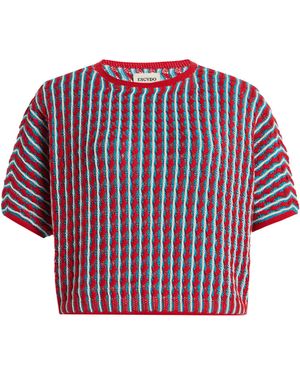 Escvdo Mito Knit Cotton Top - Red
