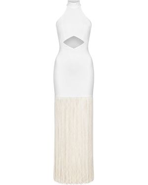 Andrés Pajón Aire Fringe Maxi Dress - White