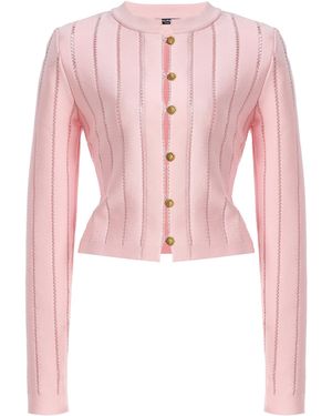 Balmain Buttoned Knit Cardigan - Pink