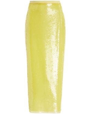 SEV Sequined Midi Skirt - Yellow