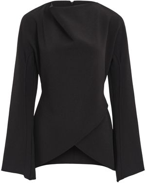 Source Unknown Solina Crepe Cowl-Neck Top - Black
