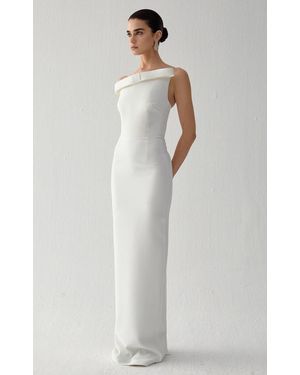 The New Arrivals Ilkyaz Ozel Fuji Bow Maxi Dress - White