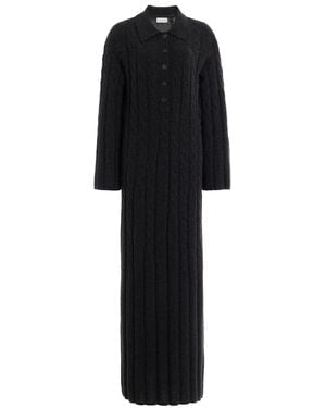 House of Dagmar Cable-knit Wool-cashmere Maxi Dress - Black