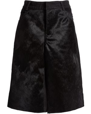Christopher Esber Elson Denim And Haircalf Knee-Length Shorts - Black