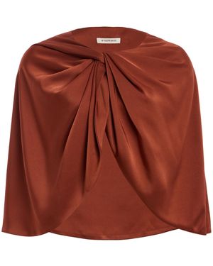 By Malene Birger Pinlos Draped Satin Cape - Red