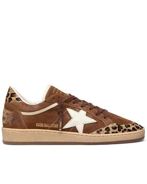 Golden Goose Ball Star Suede Trainers - Brown