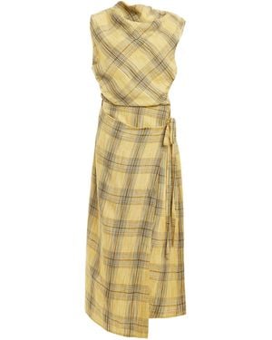 Jonathan Simkhai Crofton Linen Midi Dress - Metallic