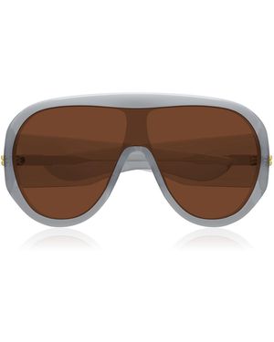 Bottega Veneta Scudo Shield Acetate Sunglasses - Brown