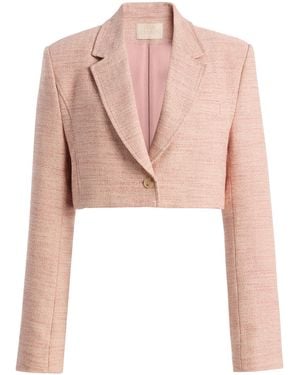 Ulla Johnson Ondine Cotton-Linen Cropped Blazer - Pink