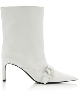 Coperni Belt Leather Ankle Boots - White