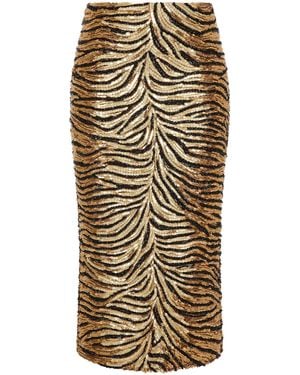 Rachel Gilbert Maison Crystal-Embellished Midi Skirt - Metallic