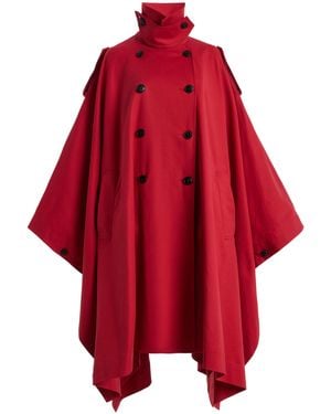 Rohe Cotton Cape Trench Coat - Red