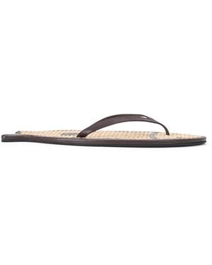 STAUD Fish Flop Leather Slippers - Natural