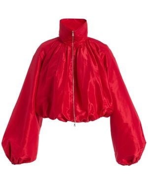 Adam Lippes Simone Silk Taffeta Jacket - Red