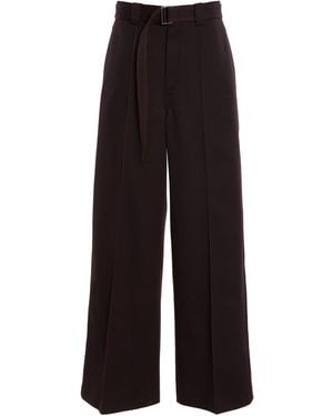 Christopher John Rogers Wool Wide-Leg Pants - Black
