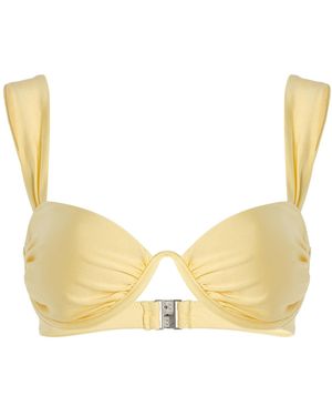 Jonathan Simkhai Anniston Ruched Bikini Top - Yellow