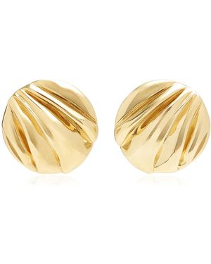 Chloé Pleats Brass Earrings - Metallic