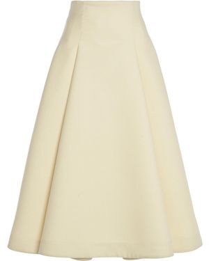 Bottega Veneta Compact-knit Wool Midi Skirt - Natural