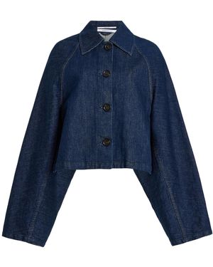 Another Tomorrow Blouson Denim Jacket - Blue