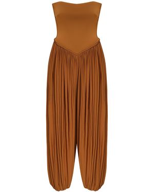 Zimmermann Luna Strapless Jumpsuit - Brown