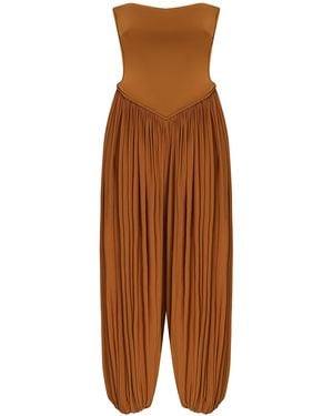 Zimmermann Luna Strapless Jumpsuit - Brown