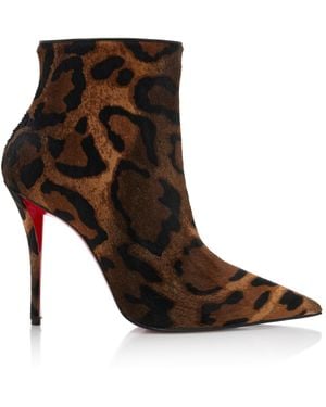 Christian Louboutin Miss Z 100Mm Leopard Pony Hair Ankle Boots - Brown