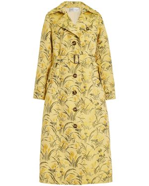 Cara Cara Karlie Floral Jacquard Trench Coat - Yellow