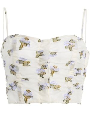 Ulla Johnson Sylvette Fil Coupe Organza Bustier Top - White