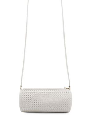 STUDIO AMELIA Banderas Leather Barrel Bag - White